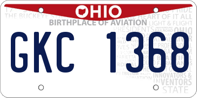 OH license plate GKC1368