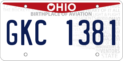 OH license plate GKC1381