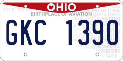OH license plate GKC1390