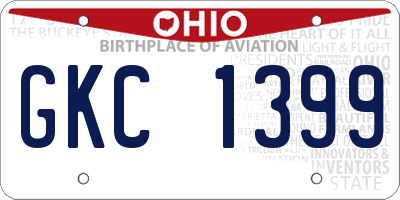 OH license plate GKC1399