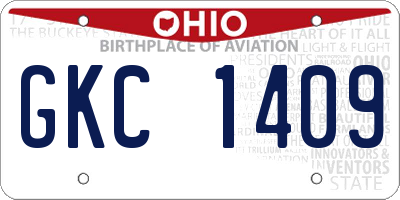 OH license plate GKC1409