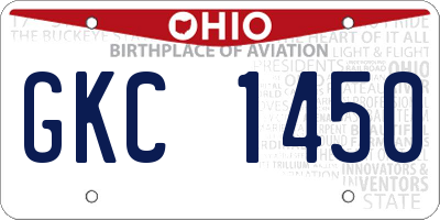 OH license plate GKC1450