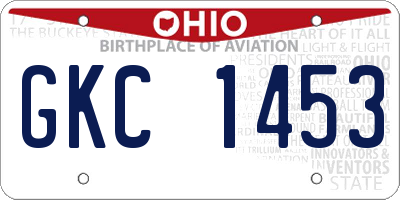 OH license plate GKC1453