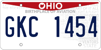 OH license plate GKC1454