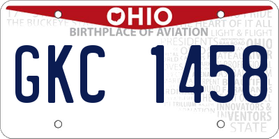 OH license plate GKC1458