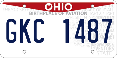 OH license plate GKC1487