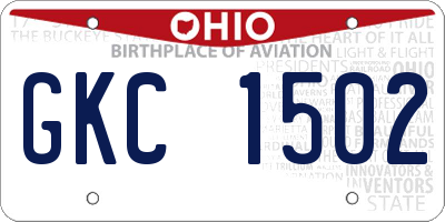 OH license plate GKC1502
