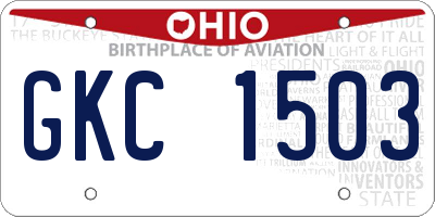 OH license plate GKC1503