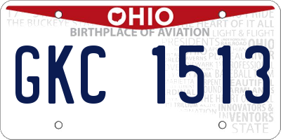 OH license plate GKC1513