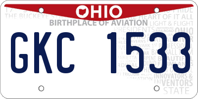 OH license plate GKC1533