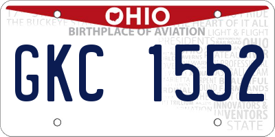 OH license plate GKC1552
