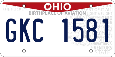 OH license plate GKC1581