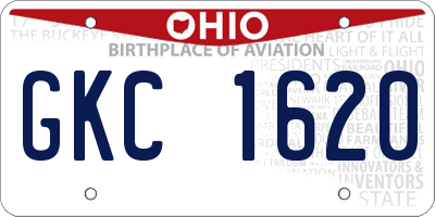 OH license plate GKC1620