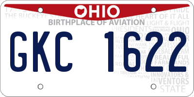 OH license plate GKC1622