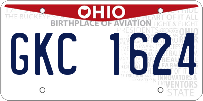 OH license plate GKC1624