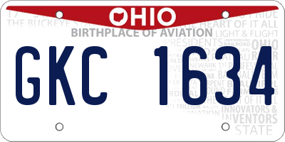OH license plate GKC1634