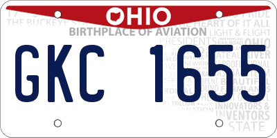 OH license plate GKC1655