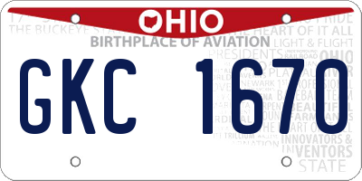 OH license plate GKC1670