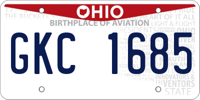 OH license plate GKC1685