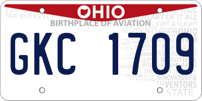 OH license plate GKC1709