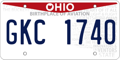 OH license plate GKC1740