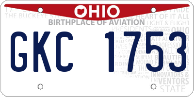 OH license plate GKC1753