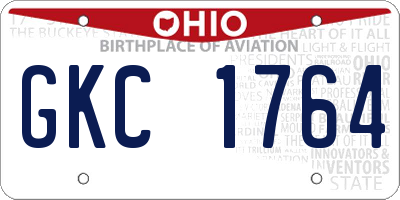 OH license plate GKC1764