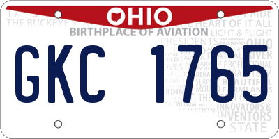 OH license plate GKC1765