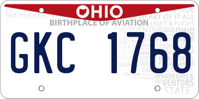 OH license plate GKC1768