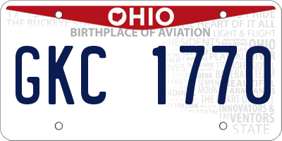OH license plate GKC1770