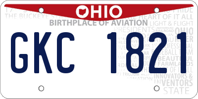 OH license plate GKC1821