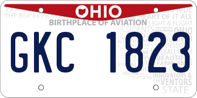 OH license plate GKC1823