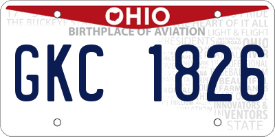 OH license plate GKC1826