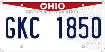 OH license plate GKC1850