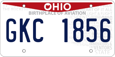 OH license plate GKC1856