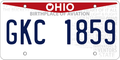 OH license plate GKC1859