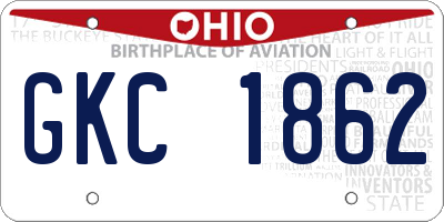 OH license plate GKC1862