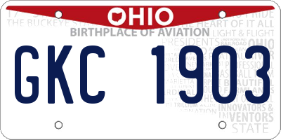 OH license plate GKC1903