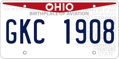 OH license plate GKC1908
