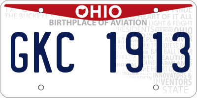 OH license plate GKC1913