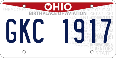 OH license plate GKC1917