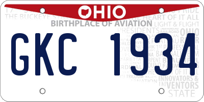 OH license plate GKC1934