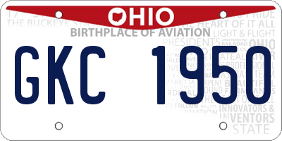 OH license plate GKC1950