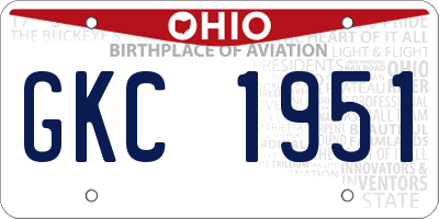 OH license plate GKC1951