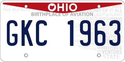 OH license plate GKC1963