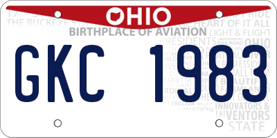 OH license plate GKC1983
