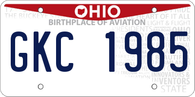 OH license plate GKC1985