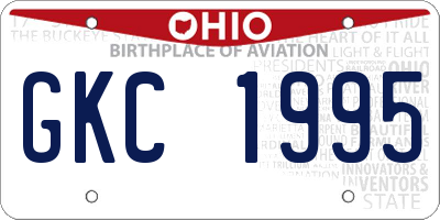 OH license plate GKC1995