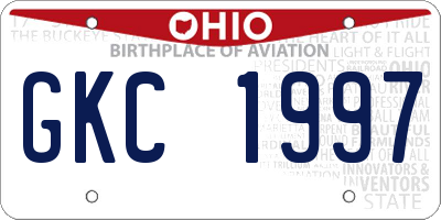 OH license plate GKC1997