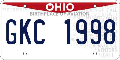 OH license plate GKC1998
